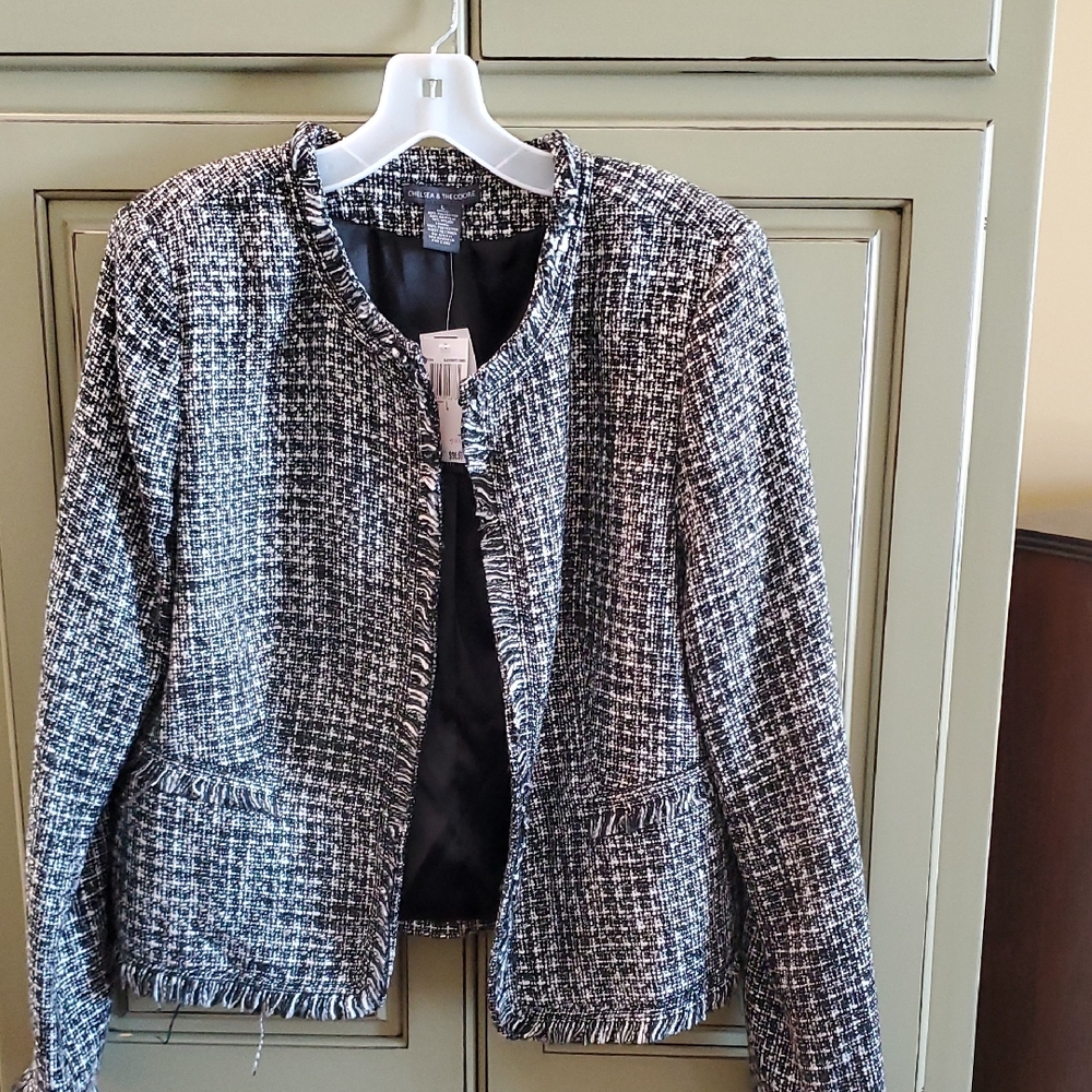 Chelsea & Theodore Monochrome Tweed Blazer